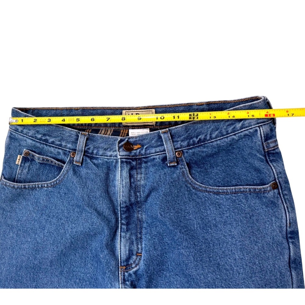 LL Bean Mens‎ Classic Fit Flannel Lined Jeans Blue Denim 34x32 - Picture 6 of 7
